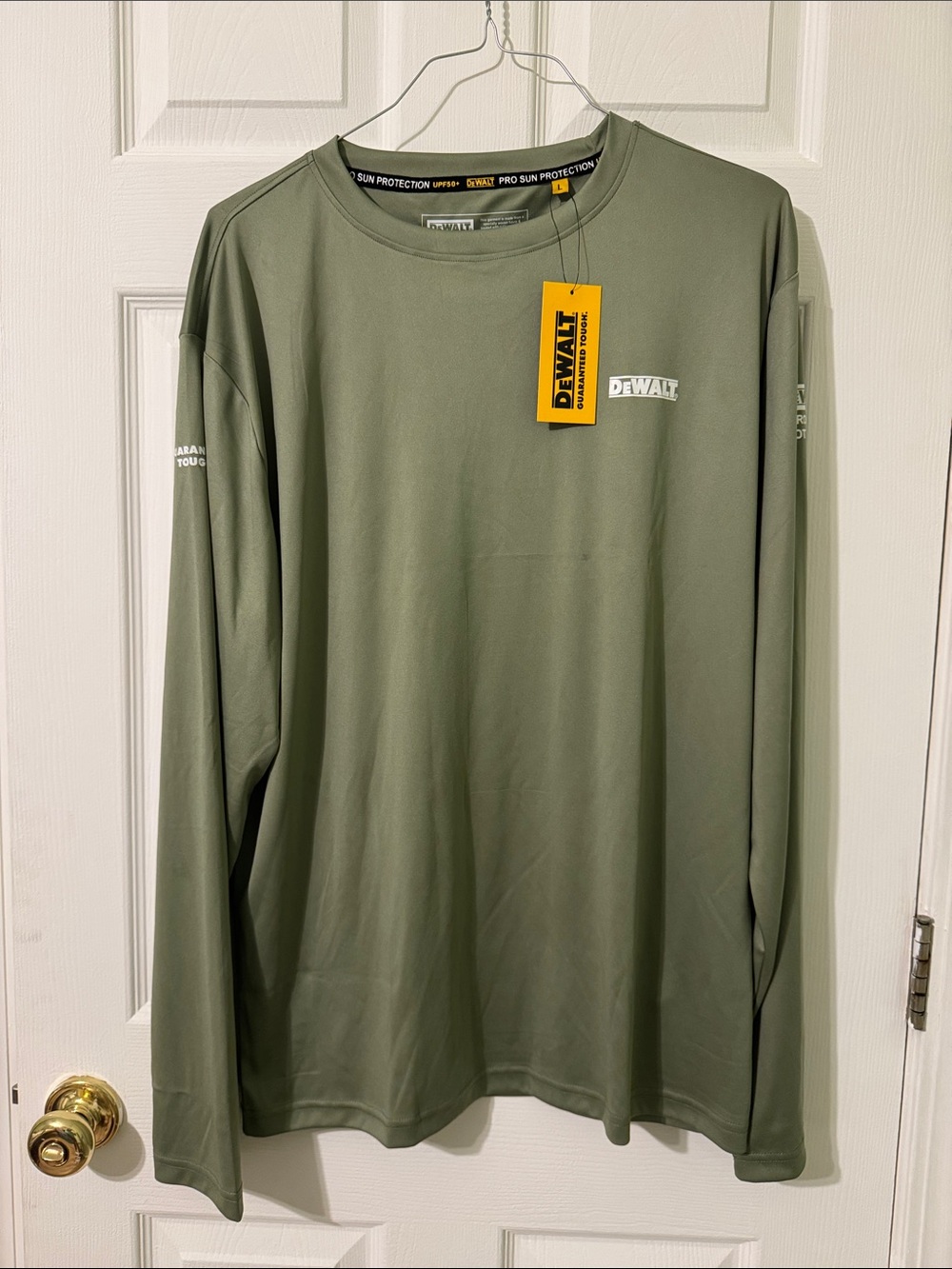 Dewalt-Men’s Long Sleeve Performance Shirt - Olive Green-UPF 50